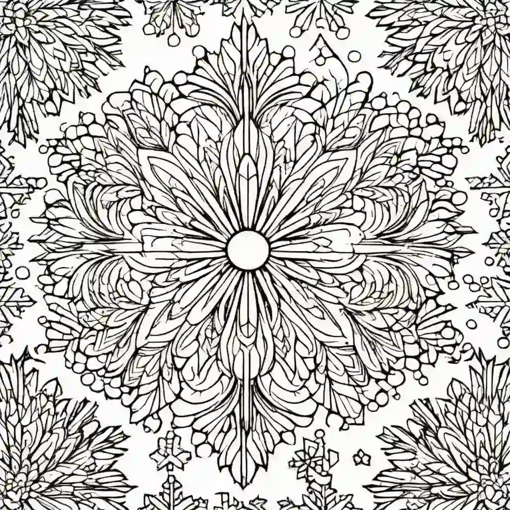 Snowflakes in Winter coloring pages